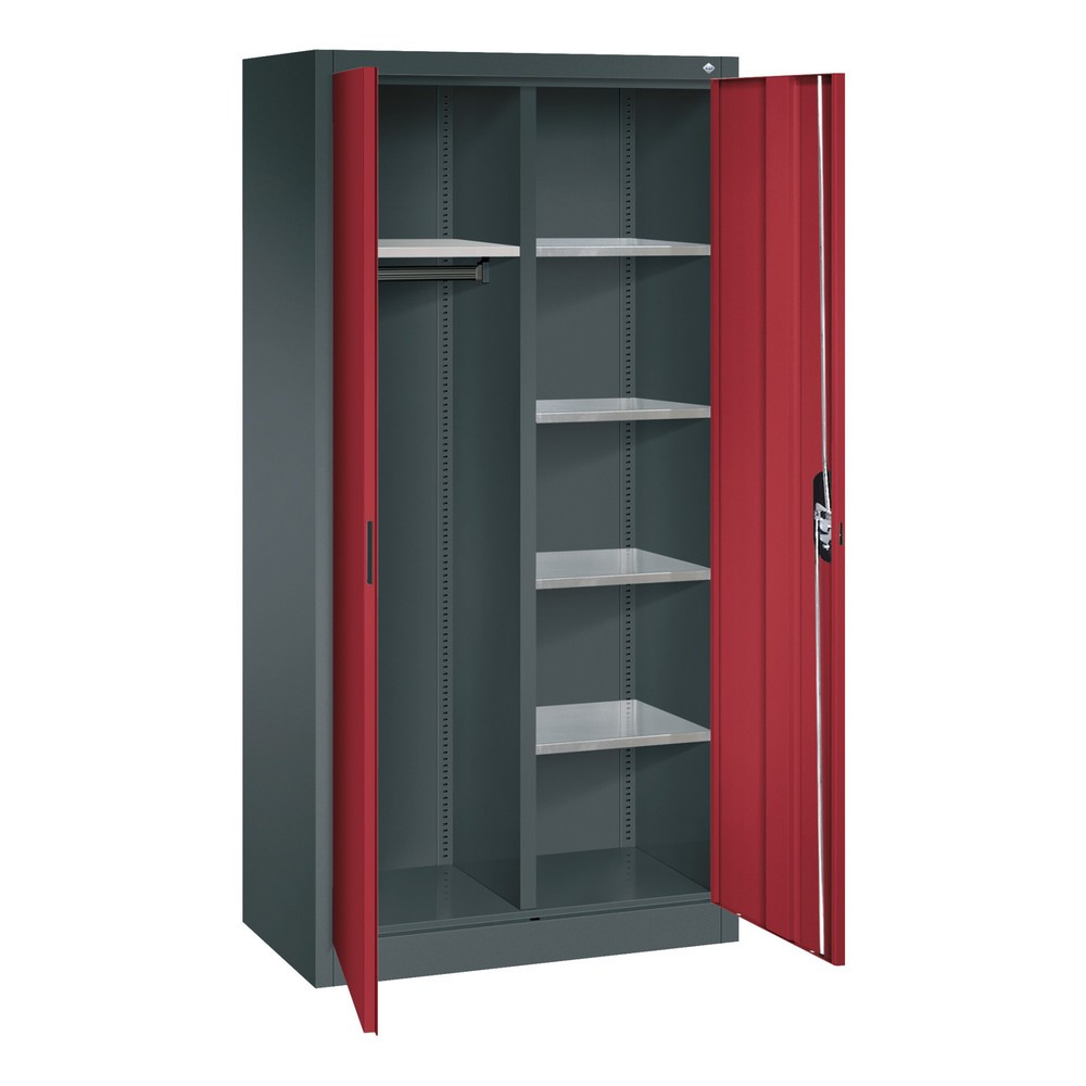 Produktabbildung Nr. 3: C+P Büroschrank 6 Fächer + Kleiderstange, HxBxT 1.950 x 930 x 500 mm, anthrazitgrau, lichtblau