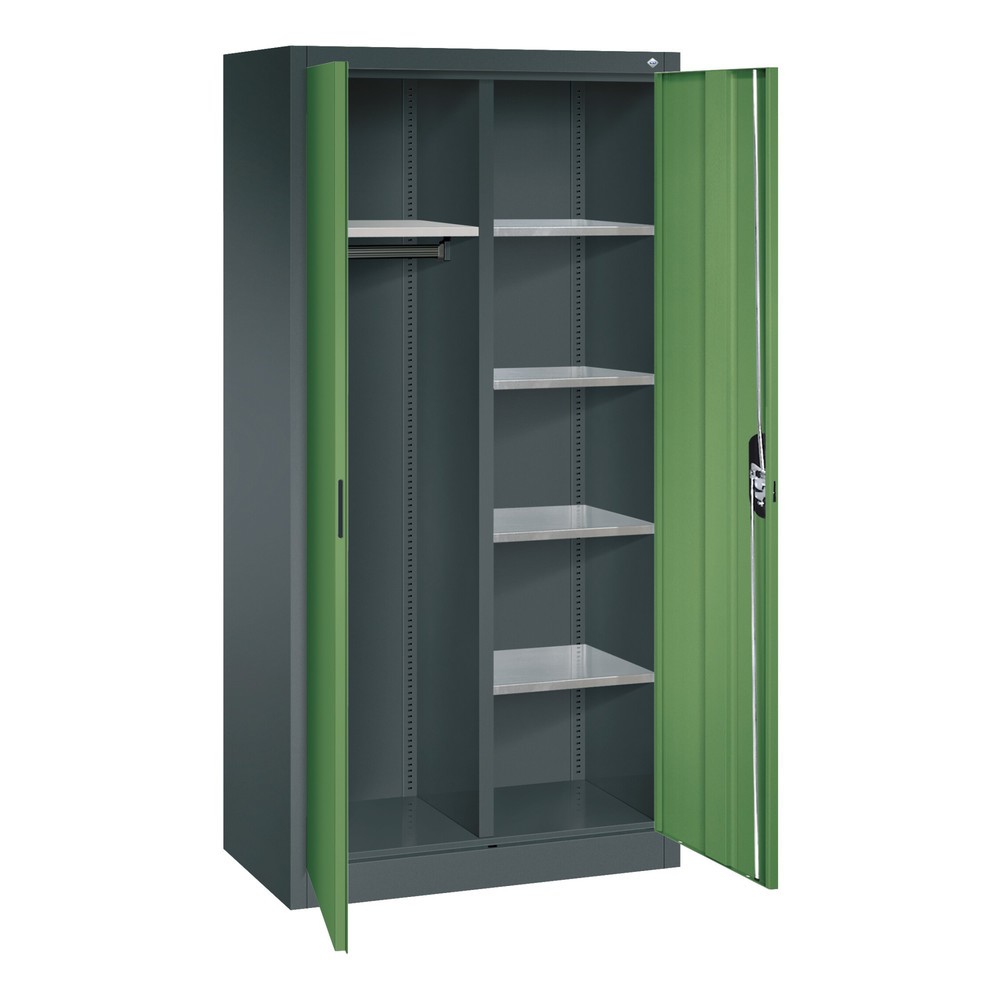 Produktabbildung Nr. 3: C+P Büroschrank 6 Fächer + Kleiderstange, HxBxT 1.950 x 930 x 500 mm, anthrazitgrau, schwarzgrau