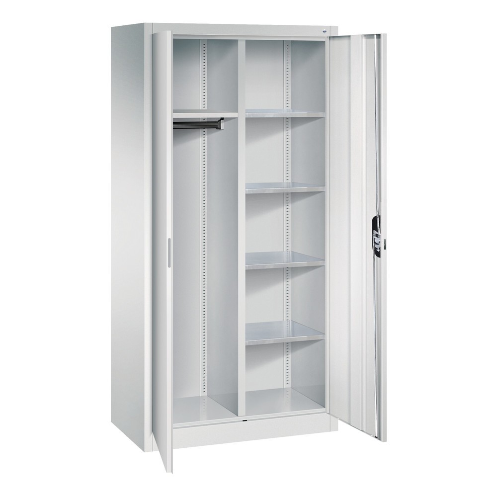 Produktabbildung Nr. 2: C+P Putzmittelschrank 6 Fächer + Kleiderstange, HxBxT 1.950 x 930 x 500 mm, lichtgrau, lichtgrau