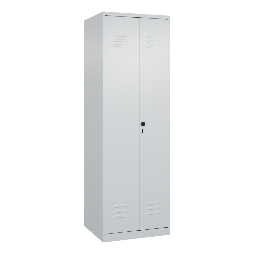 Produktabbildung: C+P PSA Doppel-Spind Classic PLUS, 2 Abteile, HxBxT 1.850 x 600 x 500 mm, lichtgrau, lichtgrau, für Vorhängeschloss