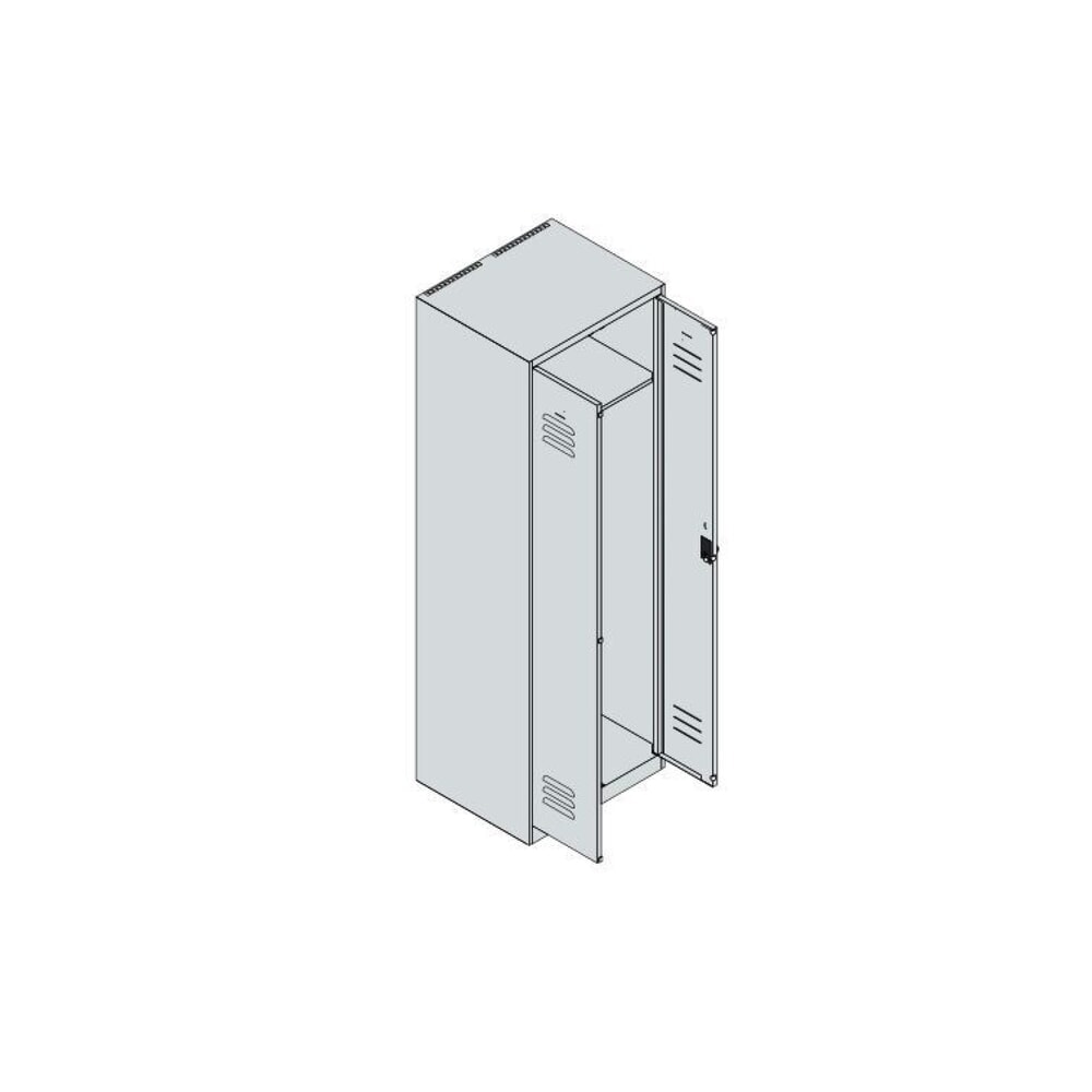 C+P PSA Doppel-Spind Classic PLUS, 2 Abteile, HxBxT 1.850 x 600 x 500 mm, lichtgrau, lichtgrau, für Vorhängeschloss Produktabbildung Nr. 8: C+P PSA Doppel-Spind Classic PLUS, 2 Abteile, HxBxT 1.850 x 600 x 500 mm, lichtgrau, lichtgrau, für Vorhängeschloss
