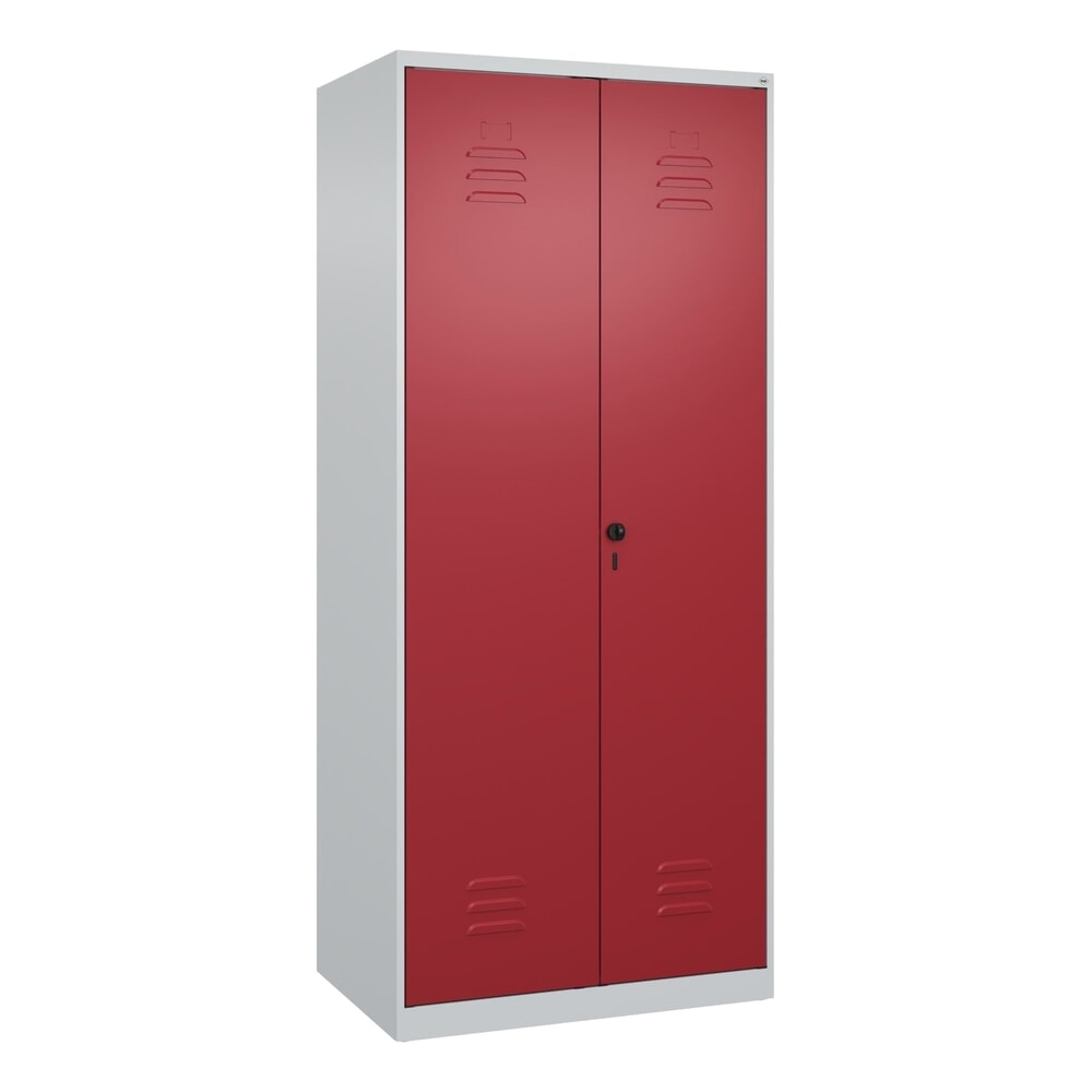 Produktabbildung Nr. 9: C+P PSA Doppel-Spind Classic PLUS, 2 Abteile, HxBxT 1.850 x 800 x 500 mm, lichtgrau, rubinrot, für Vorhängeschloss