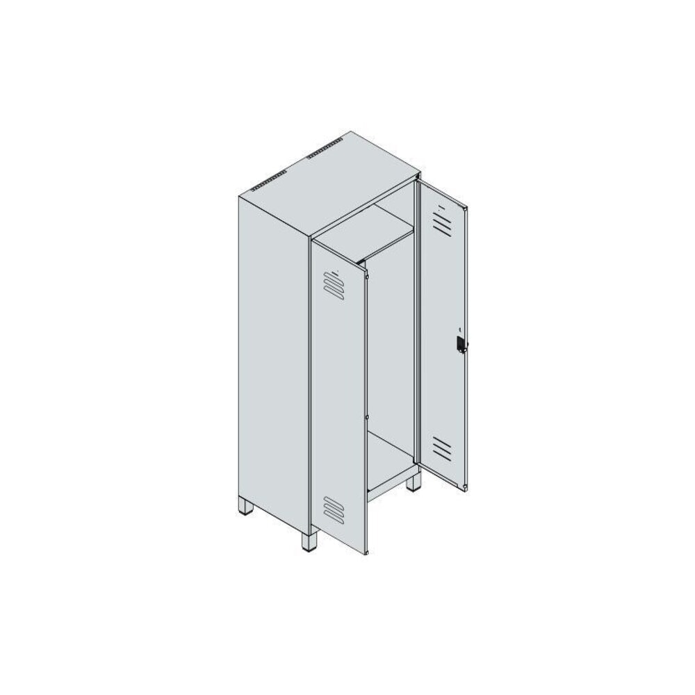 C+P PSA Doppel-Spind Classic PLUS, Füße, 2 Abteile, HxBxT 1.950 x 800 x 500 mm, anthrazitgrau, lichtgrau, Zylinderschloss Produktabbildung Nr. 8: C+P PSA Doppel-Spind Classic PLUS, Füße, 2 Abteile, HxBxT 1.950 x 800 x 500 mm, anthrazitgrau, lichtgrau, Zylinderschloss