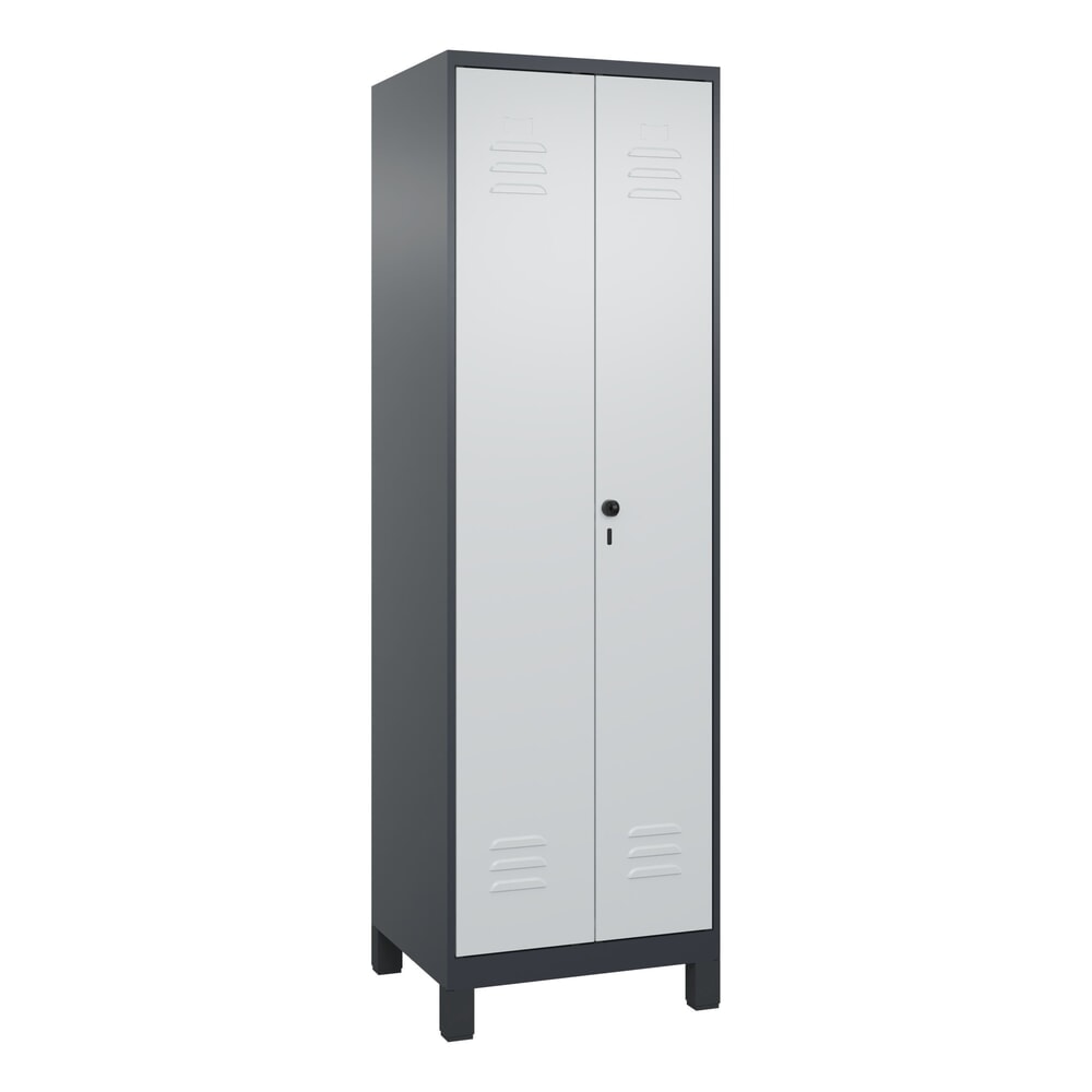 Produktabbildung Nr. 9: C+P PSA Doppel-Spind Classic PLUS, Füße, 2 Abteile, HxBxT 1.950 x 600 x 500 mm, anthrazitgrau, lichtgrau, für Vorhängeschloss