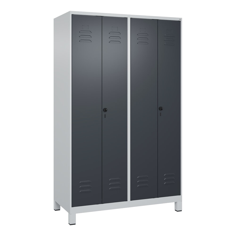 C+P PSA Doppel-Spind Classic PLUS, Füße, 4 Abteile, HxBxT 1.950 x 1.200 x 500 mm, lichtgrau, anthrazitgrau, für Vorhängeschloss Produktabbildung Nr. 9: C+P PSA Doppel-Spind Classic PLUS, Füße, 4 Abteile, HxBxT 1.950 x 1.200 x 500 mm, lichtgrau, anthrazitgrau, für Vorhängeschloss