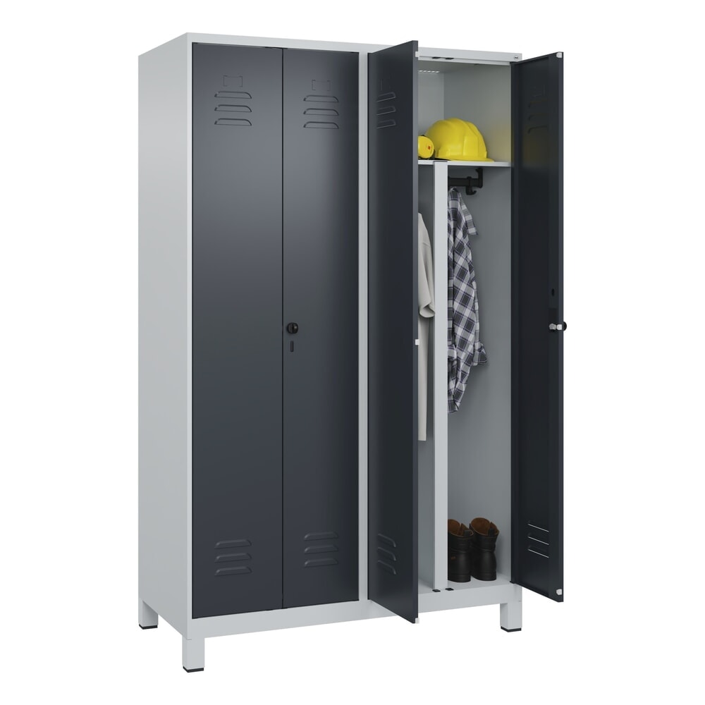 C+P PSA Doppel-Spind Classic PLUS, Füße, 4 Abteile, HxBxT 1.950 x 1.200 x 500 mm, lichtgrau, anthrazitgrau, für Vorhängeschloss Produktabbildung Nr. 10: C+P PSA Doppel-Spind Classic PLUS, Füße, 4 Abteile, HxBxT 1.950 x 1.200 x 500 mm, lichtgrau, anthrazitgrau, für Vorhängeschloss