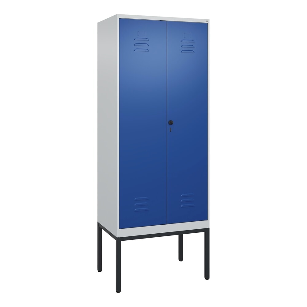 Produktabbildung Nr. 9: C+P PSA Doppel-Spind Classic PLUS, Gestell, 2 Abteile, HxBxT 2.120 x 800 x 500 mm, lichtgrau, enzianblau, für Vorhängeschloss