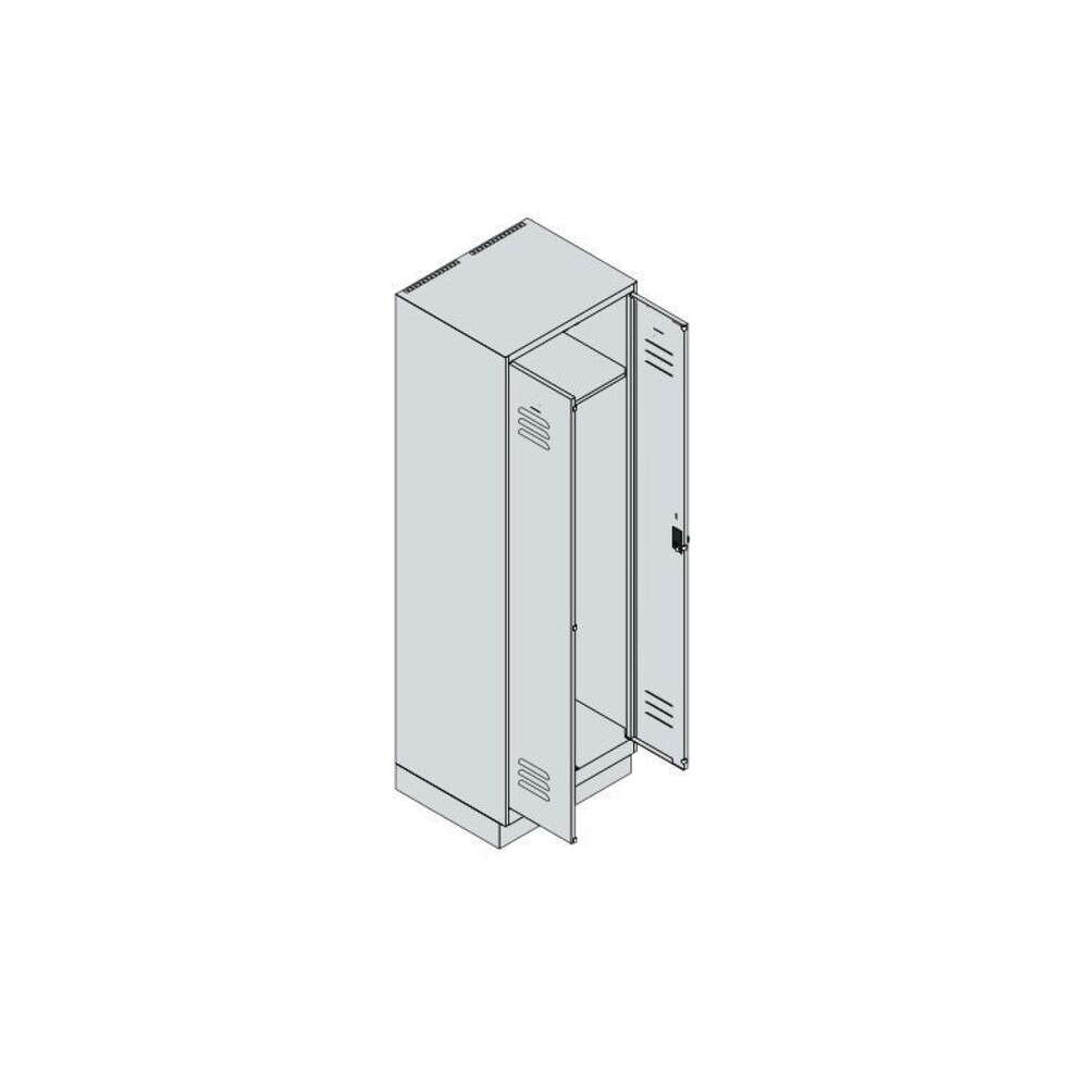 Produktabbildung Nr. 8: C+P PSA Doppel-Spind Classic PLUS, Sockel, 2 Abteile, HxBxT 1.950 x 600 x 500 mm, lichtgrau, lichtgrau, Zylinderschloss