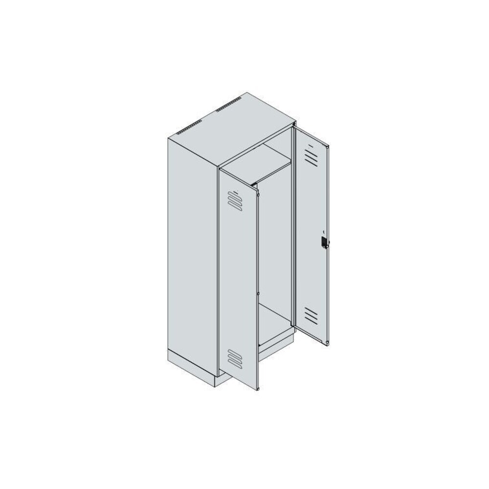 C+P PSA Doppel-Spind Classic PLUS, Sockel, 2 Abteile, HxBxT 1.950 x 800 x 500 mm, lichtgrau, clowngrün, für Vorhängeschloss Produktabbildung Nr. 8: C+P PSA Doppel-Spind Classic PLUS, Sockel, 2 Abteile, HxBxT 1.950 x 800 x 500 mm, lichtgrau, clowngrün, für Vorhängeschloss