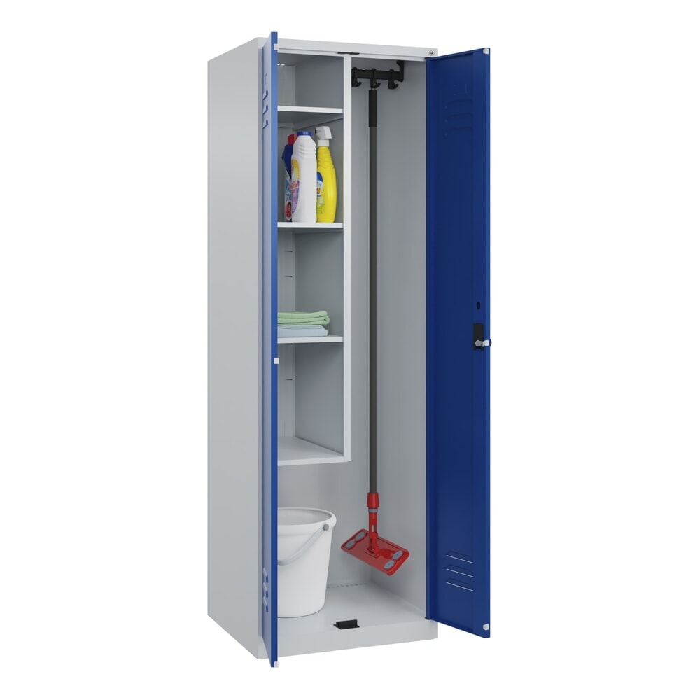 C+P Putzmittel-Spind Classic PLUS, 2 Abteile, HxBxT 1.850 x 600 x 500 mm, lichtgrau, enzianblau, für Vorhängeschloss Produktabbildung Nr. 10: C+P Putzmittel-Spind Classic PLUS, 2 Abteile, HxBxT 1.850 x 600 x 500 mm, lichtgrau, enzianblau, für Vorhängeschloss