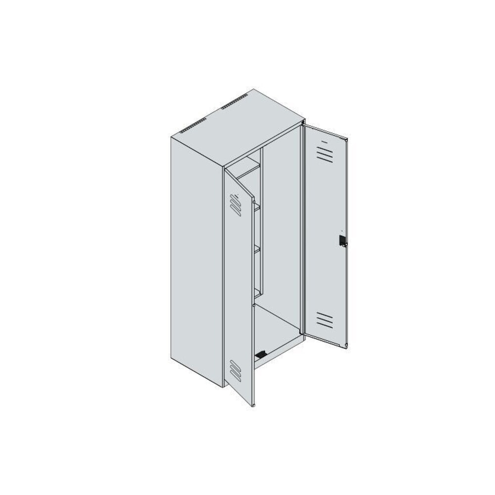 C+P Putzmittel-Spind Classic PLUS, 2 Abteile, HxBxT 1.850 x 800 x 500 mm, lichtgrau, rubinrot, Zylinderschloss Produktabbildung Nr. 8: C+P Putzmittel-Spind Classic PLUS, 2 Abteile, HxBxT 1.850 x 800 x 500 mm, lichtgrau, rubinrot, Zylinderschloss