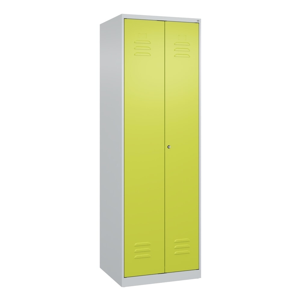 Produktabbildung Nr. 9: C+P Putzmittel-Spind Classic PLUS, 2 Abteile, HxBxT 1.850 x 600 x 500 mm, lichtgrau, clowngrün, Zylinderschloss