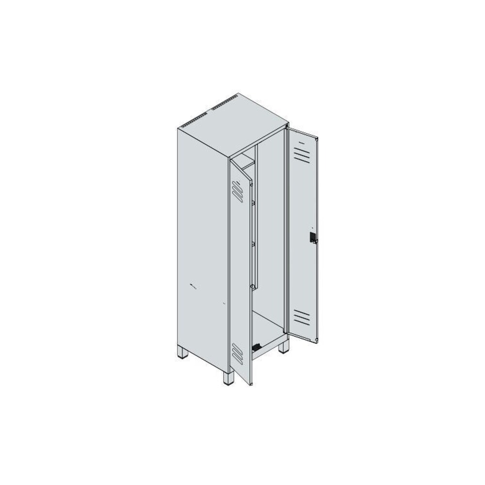 C+P Putzmittel-Spind Classic PLUS, Füße, 2 Abteile, HxBxT 1.950 x 600 x 500 mm, lichtgrau, rubinrot, für Vorhängeschloss Produktabbildung Nr. 9: C+P Putzmittel-Spind Classic PLUS, Füße, 2 Abteile, HxBxT 1.950 x 600 x 500 mm, lichtgrau, rubinrot, für Vorhängeschloss