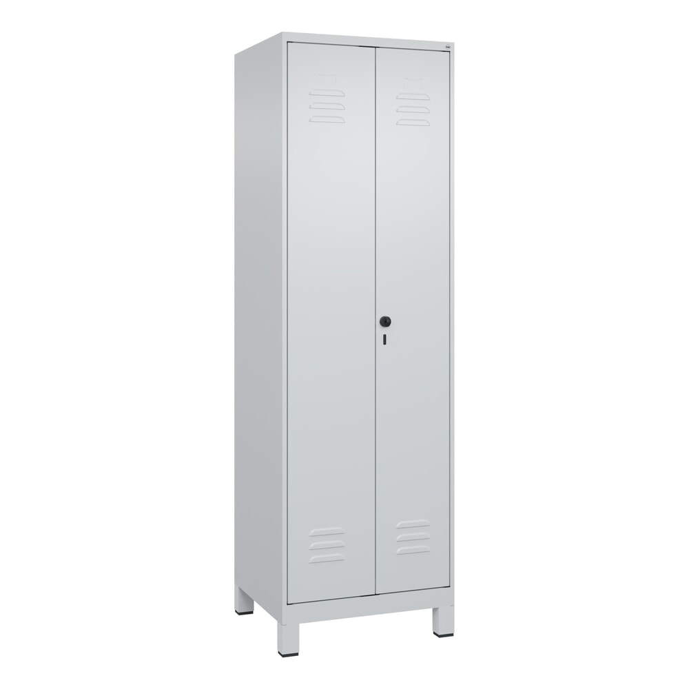 Produktabbildung Nr. 9: C+P Putzmittel-Spind Classic PLUS, Füße, 2 Abteile, HxBxT 1.950 x 600 x 500 mm, lichtgrau, lichtgrau, für Vorhängeschloss