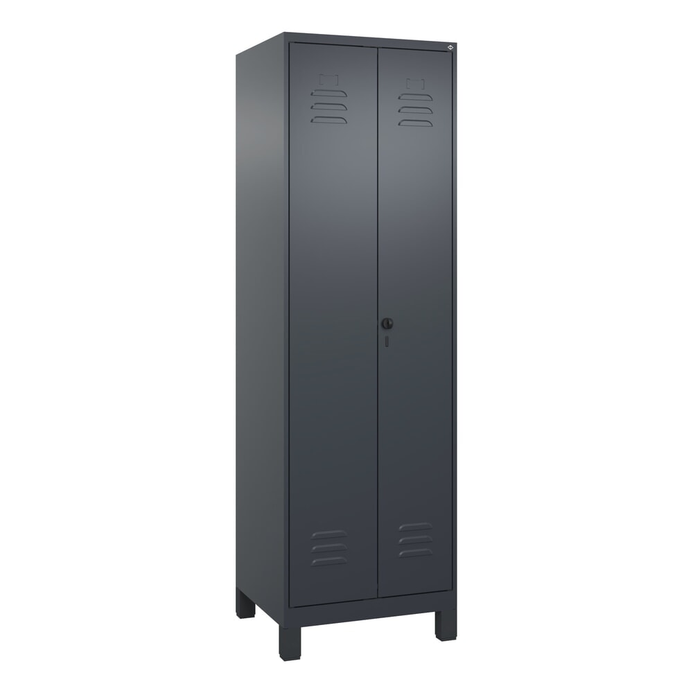 Produktabbildung Nr. 9: C+P Putzmittel-Spind Classic PLUS, Füße, 2 Abteile, HxBxT 1.950 x 600 x 500 mm, anthrazitgrau, anthrazitgrau, für Vorhängeschloss