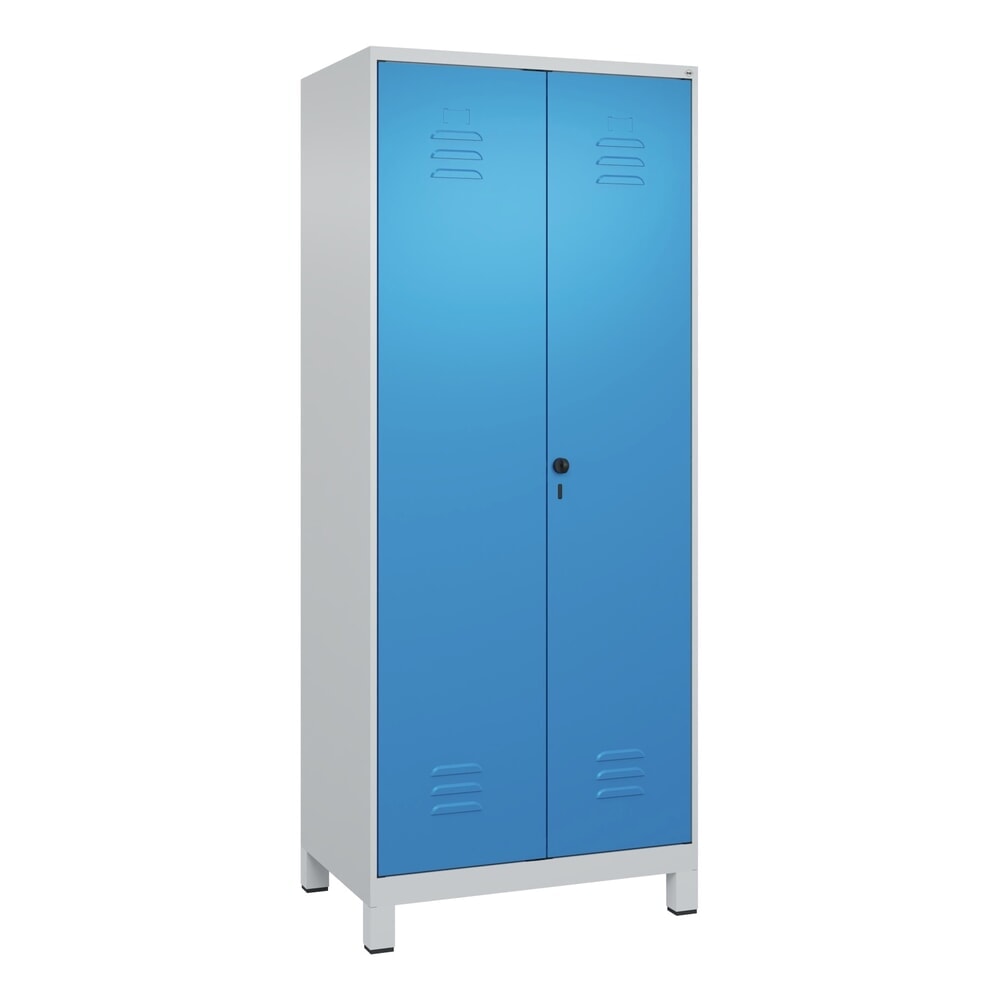 Produktabbildung Nr. 9: C+P Putzmittel-Spind Classic PLUS, Füße, 2 Abteile, HxBxT 1.950 x 800 x 500 mm, lichtgrau, lichtblau, für Vorhängeschloss