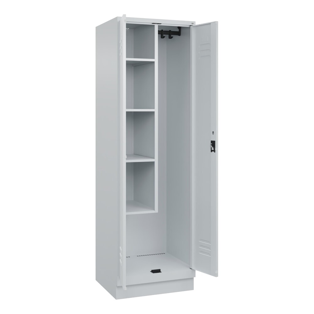 Produktabbildung Nr. 1: C+P Putzmittel-Spind Classic PLUS, Sockel, 2 Abteile, HxBxT 1.950 x 600 x 500 mm, lichtgrau, lichtgrau, Zylinderschloss