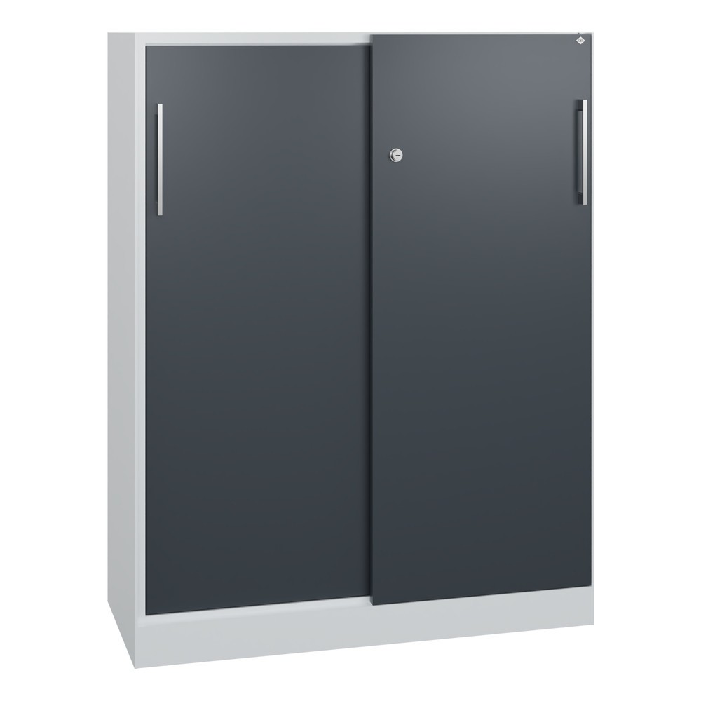 Produktabbildung Nr. 1: C+P Schiebetürenschrank Asisto, 3 OH, Breite 1.000 mm, lichtgrau, anthrazitgrau