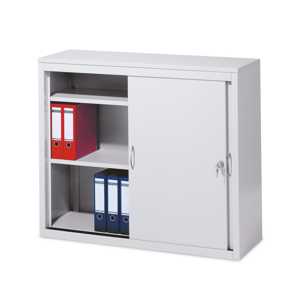 Produktabbildung: C+P Schiebetürenschrank, HxBxT 1.025 x 1.200 x 400 mm, lichtgrau, schwarzgrau, Ahorn