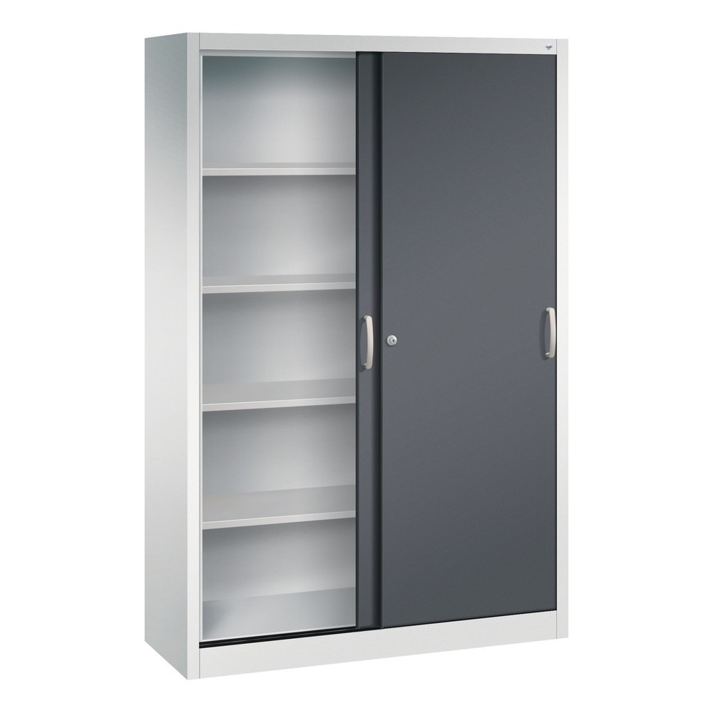 Produktabbildung Nr. 4: C+P Schiebetürenschrank, HxBxT 1.950 x 1.200 x 400 mm, lichtgrau, schwarzgrau