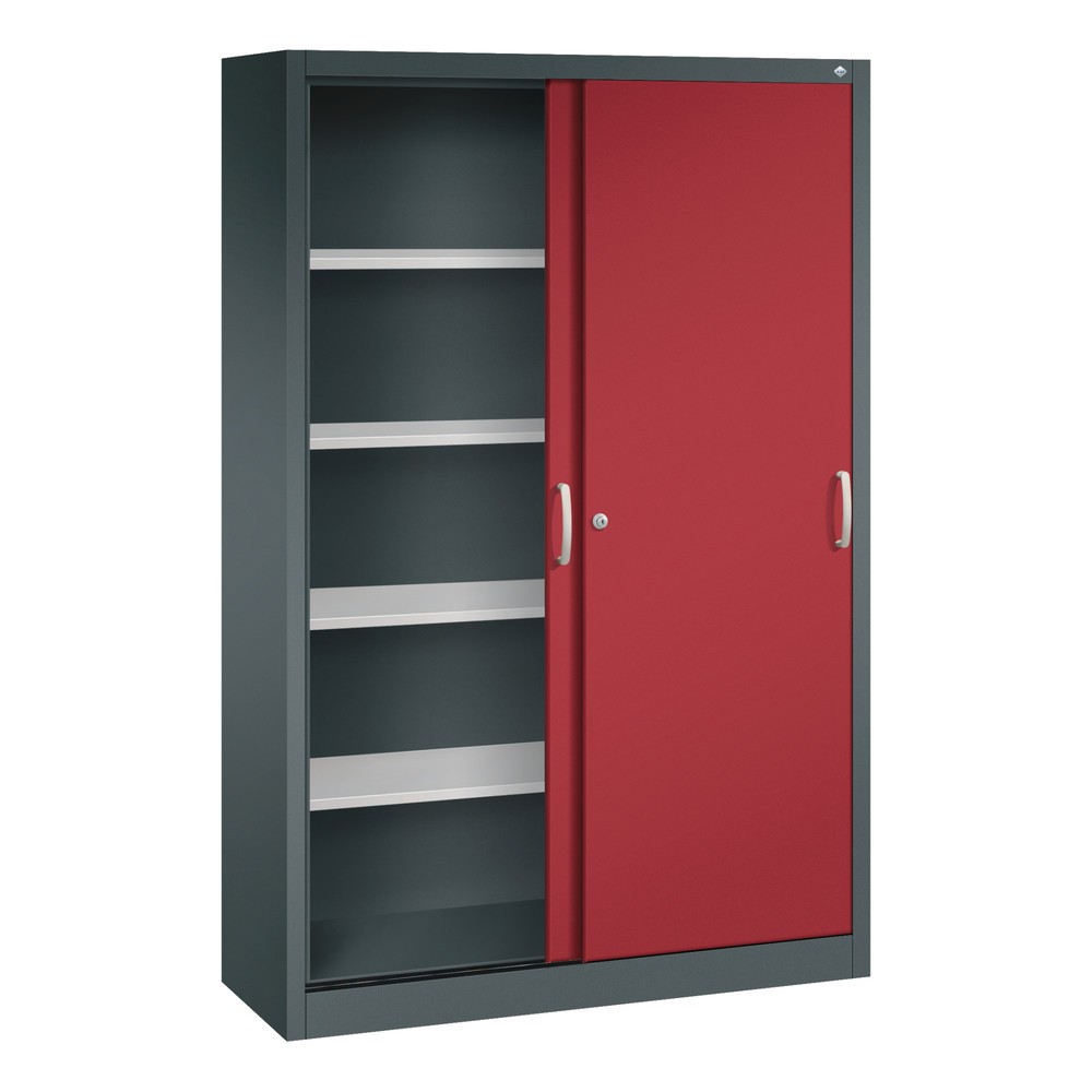Produktabbildung Nr. 4: C+P Schiebetürenschrank, HxBxT 1.950 x 1.200 x 400 mm, anthrazitgrau, rubinrot