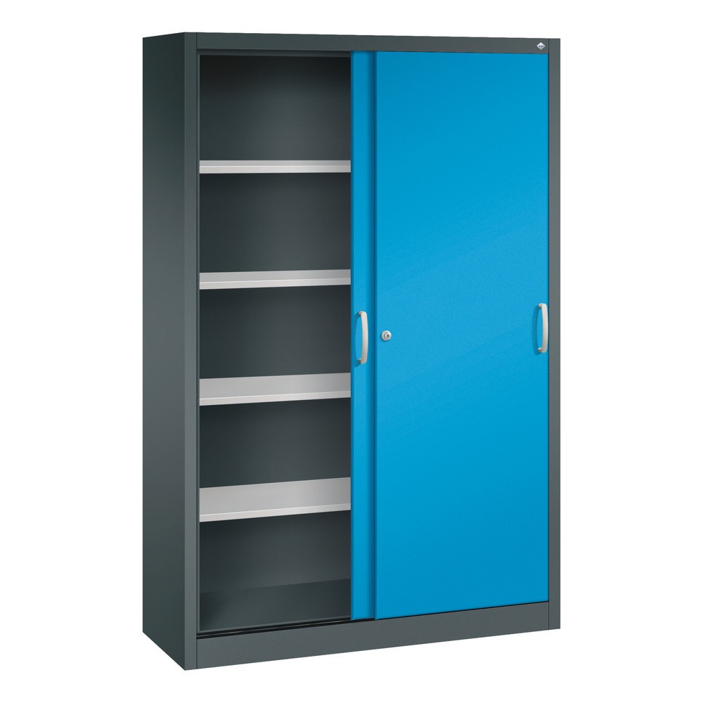 Produktabbildung Nr. 4: C+P Schiebetürenschrank, HxBxT 1.950 x 1.200 x 400 mm, anthrazitgrau, lichtblau