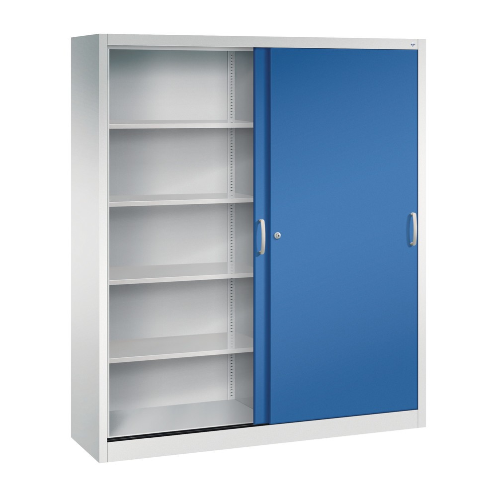 Produktabbildung Nr. 3: C+P Schiebetürenschrank, HxBxT 1.950 x 1.600 x 400 mm, lichtgrau, enzianblau