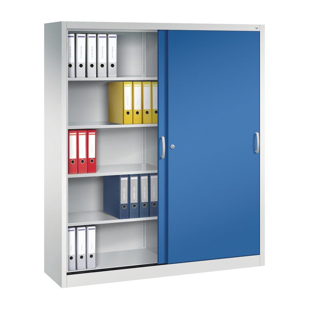 Produktabbildung Nr. 4: C+P Schiebetürenschrank, HxBxT 1.950 x 1.600 x 400 mm, lichtgrau, enzianblau