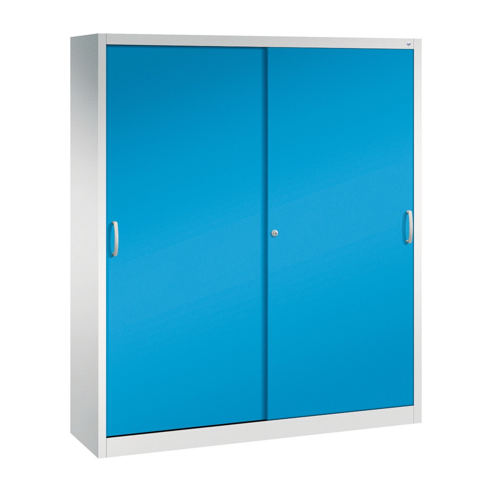 Produktabbildung: C+P Schiebetürenschrank, HxBxT 1.950 x 1.600 x 400 mm, lichtgrau, lichtblau