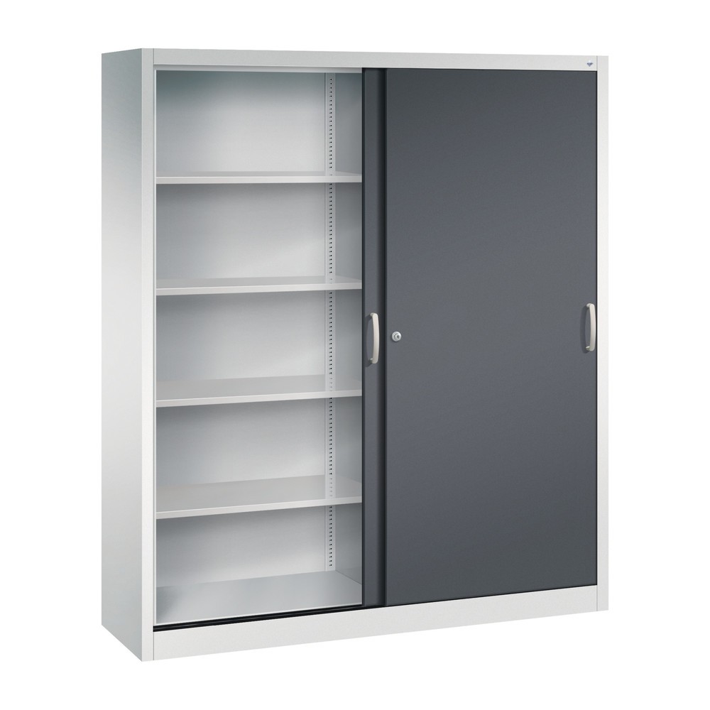 Produktabbildung Nr. 3: C+P Schiebetürenschrank, HxBxT 1.950 x 1.600 x 400 mm, lichtgrau, schwarzgrau