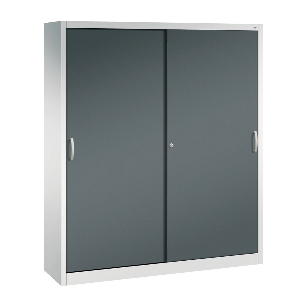 Produktabbildung: C+P Schiebetürenschrank, HxBxT 1.950 x 1.600 x 400 mm, lichtgrau, anthrazitgrau