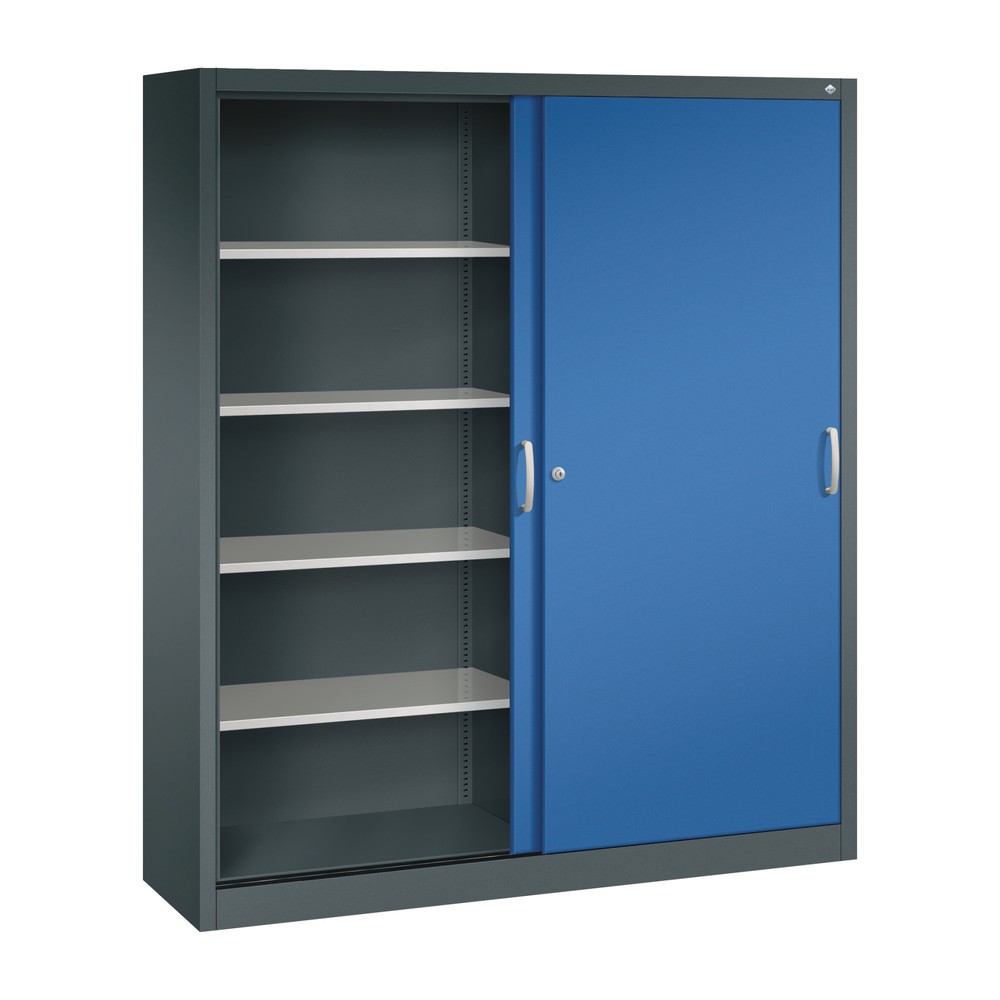Produktabbildung Nr. 3: C+P Schiebetürenschrank, HxBxT 1.950 x 1.600 x 400 mm, anthrazitgrau, enzianblau