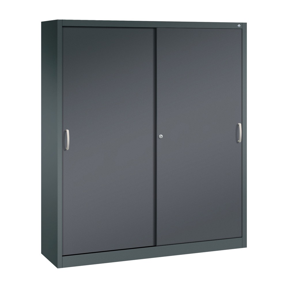 Produktabbildung: C+P Schiebetürenschrank, HxBxT 1.950 x 1.600 x 400 mm, anthrazitgrau, schwarzgrau