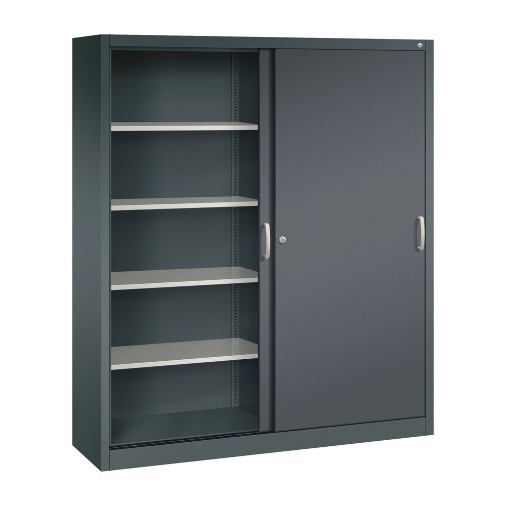 Produktabbildung Nr. 3: C+P Schiebetürenschrank, HxBxT 1.950 x 1.600 x 400 mm, anthrazitgrau, schwarzgrau