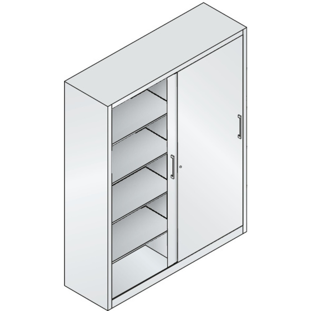 Produktabbildung Nr. 2: C+P Schiebetürenschrank, HxBxT 1.950 x 1.600 x 500 mm, lichtgrau, rubinrot