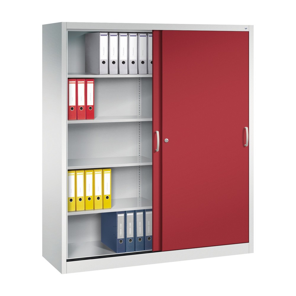 Produktabbildung Nr. 4: C+P Schiebetürenschrank, HxBxT 1.950 x 1.600 x 500 mm, lichtgrau, rubinrot