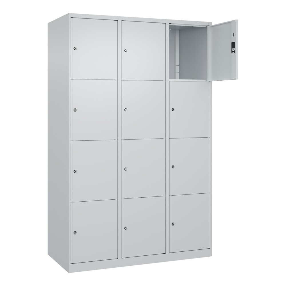Produktabbildung Nr. 1: C+P Schließfachschrank Classic PLUS, 3 Abteile, HxBxT 1.850 x 1.200 x 500 mm, lichtgrau, lichtgrau, 12 Fächer, Zylinderschloss