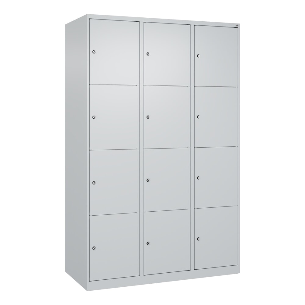 Produktabbildung Nr. 9: C+P Schließfachschrank Classic PLUS, 3 Abteile, HxBxT 1.850 x 1.200 x 500 mm, lichtgrau, lichtgrau, 12 Fächer, Zylinderschloss