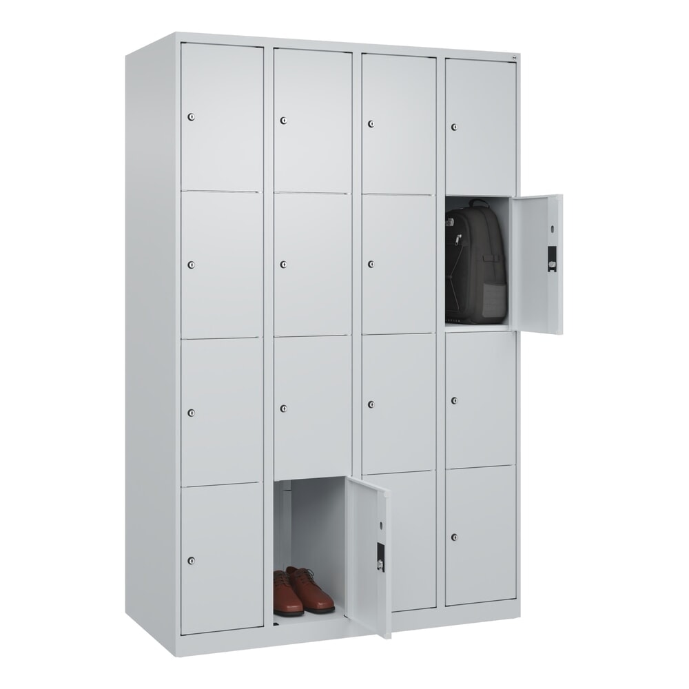 Produktabbildung Nr. 10: C+P Schließfachschrank Classic PLUS, 4 Abteile, HxBxT 1.850 x 1.200 x 500 mm, lichtgrau, lichtgrau, 16 Fächer, Zylinderschloss