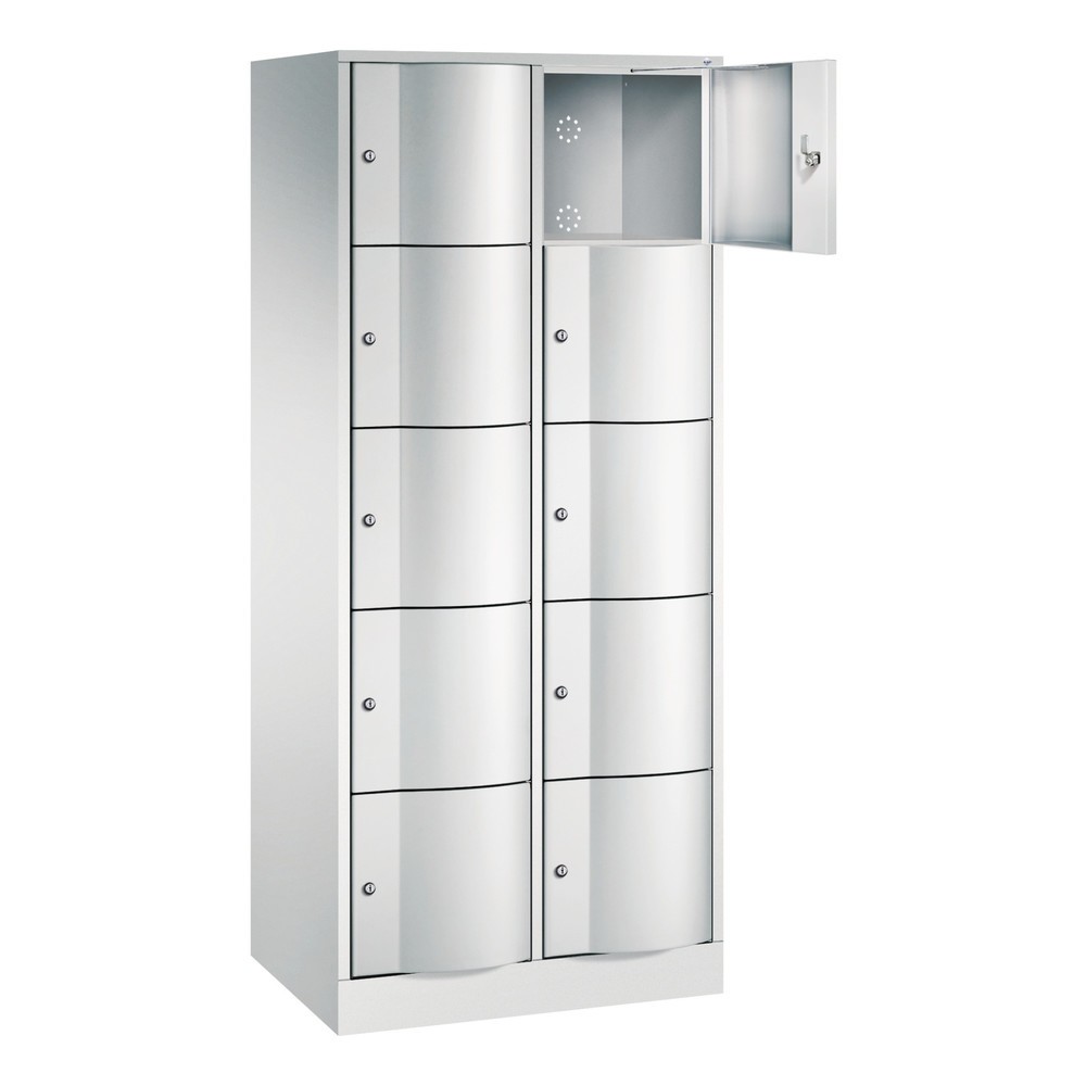 Produktabbildung Nr. 2: C+P Schließfachschrank mit 'rabaukensicheren' Türen, 2 x 5 Fächer, HxBxT 1.950 x 770 x 540 mm, lichtgrau, lichtgrau