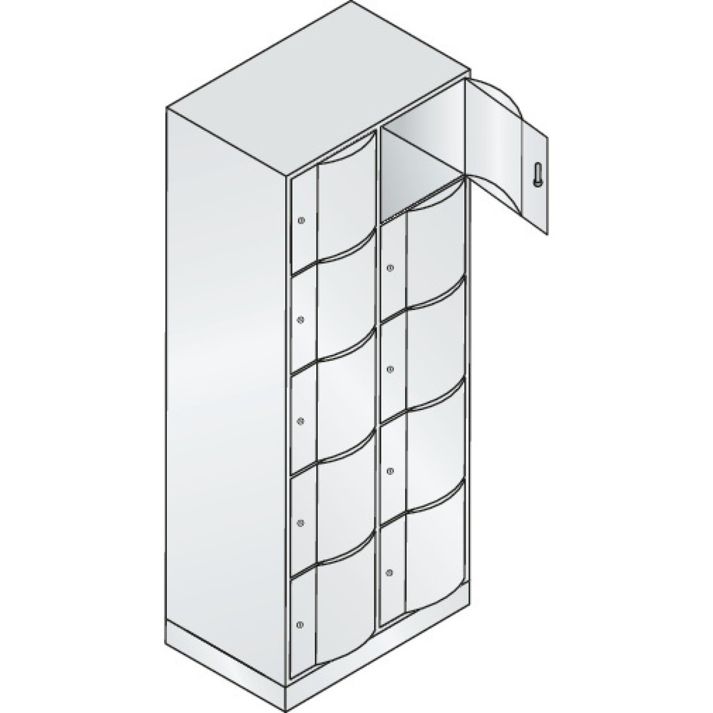 Produktabbildung Nr. 2: C+P Schließfachschrank mit 'rabaukensicheren' Türen, 2 x 5 Fächer, HxBxT 1.950 x 770 x 540 mm, lichtgrau, anthrazitgrau