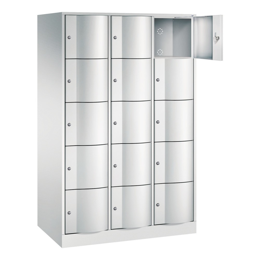 Produktabbildung Nr. 2: C+P Schließfachschrank mit 'rabaukensicheren' Türen, 3 x 5 Fächer, HxBxT 1.950 x 1.150 x 640 mm, lichtgrau, lichtgrau