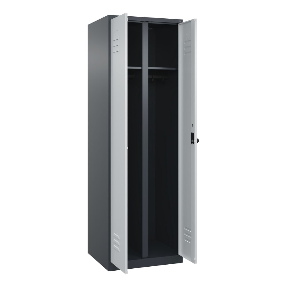 C+P Schwarz-Weiß-Spind Classic PLUS, 2 Abteile, HxBxT 1.850 x 600 x 500 mm, anthrazitgrau, lichtgrau, für Vorhängeschloss Produktabbildung Nr. 1: C+P Schwarz-Weiß-Spind Classic PLUS, 2 Abteile, HxBxT 1.850 x 600 x 500 mm, anthrazitgrau, lichtgrau, für Vorhängeschloss