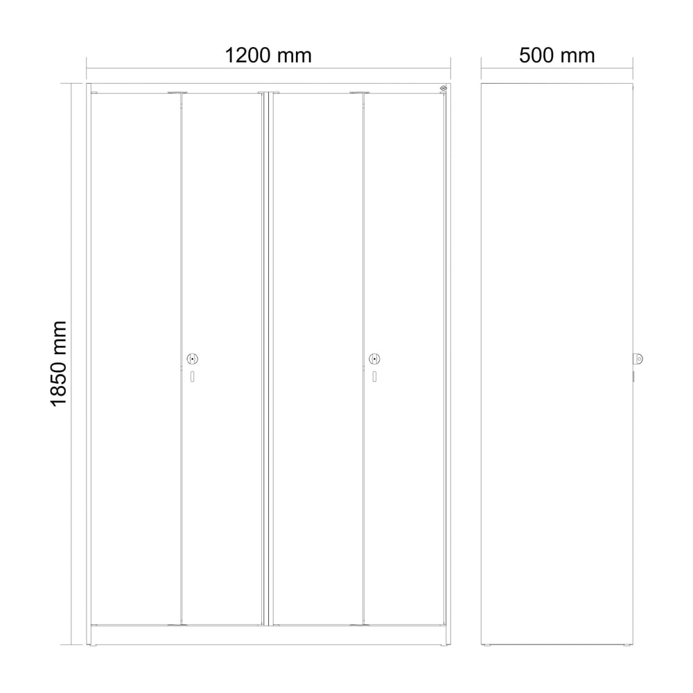 Produktabbildung Nr. 8: C+P Schwarz-Weiß-Spind Classic PLUS, 4 Abteile, HxBxT 1.850 x 1.200 x 500 mm, lichtgrau, enzianblau, Zylinderschloss
