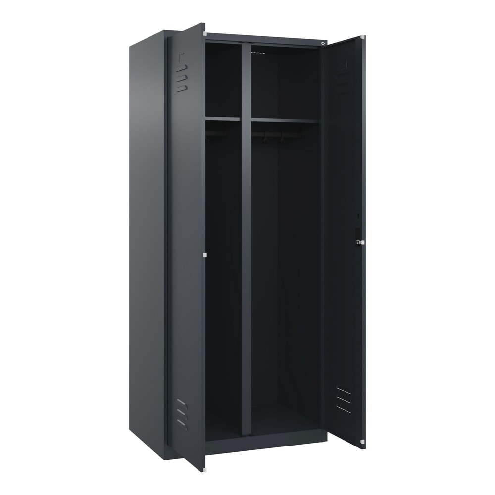 Produktabbildung Nr. 1: C+P Schwarz-Weiß-Spind Classic PLUS, 2 Abteile, HxBxT 1.850 x 800 x 500 mm, anthrazitgrau, anthrazitgrau, Zylinderschloss