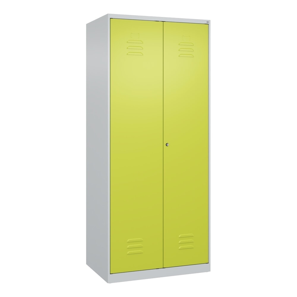 Produktabbildung Nr. 9: C+P Schwarz-Weiß-Spind Classic PLUS, 2 Abteile, HxBxT 1.850 x 800 x 500 mm, lichtgrau, clowngrün, Zylinderschloss