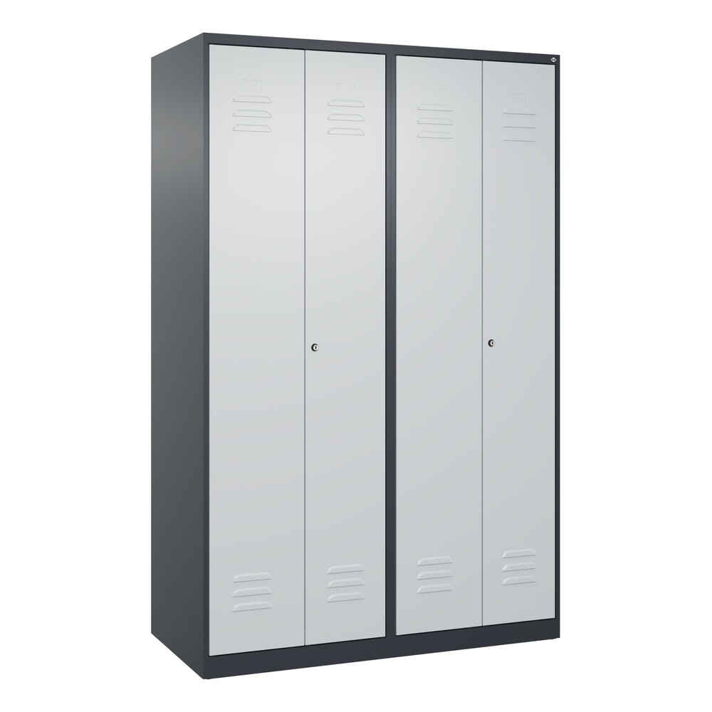 Produktabbildung Nr. 9: C+P Schwarz-Weiß-Spind Classic PLUS, 4 Abteile, HxBxT 1.850 x 1.200 x 500 mm, anthrazitgrau, lichtgrau, Zylinderschloss