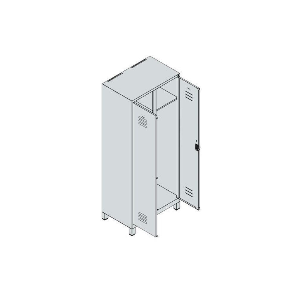 C+P Schwarz-Weiß-Spind Classic PLUS, Füße, 2 Abteile, HxBxT 1.950 x 800 x 500 mm, lichtgrau, anthrazitgrau, Zylinderschloss Produktabbildung Nr. 8: C+P Schwarz-Weiß-Spind Classic PLUS, Füße, 2 Abteile, HxBxT 1.950 x 800 x 500 mm, lichtgrau, anthrazitgrau, Zylinderschloss