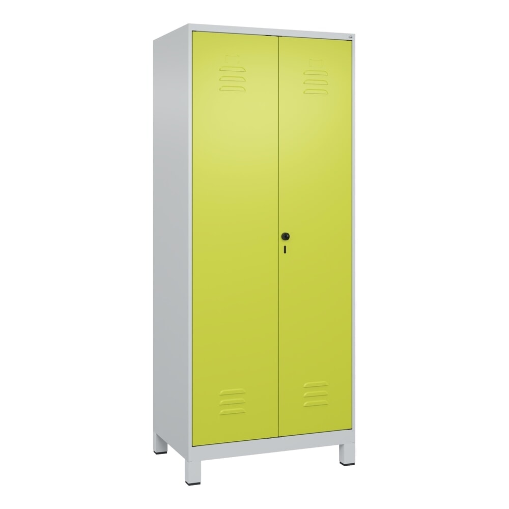 C+P Schwarz-Weiß-Spind Classic PLUS, Füße, 2 Abteile, HxBxT 1.950 x 800 x 500 mm, lichtgrau, clowngrün, für Vorhängeschloss Produktabbildung Nr. 9: C+P Schwarz-Weiß-Spind Classic PLUS, Füße, 2 Abteile, HxBxT 1.950 x 800 x 500 mm, lichtgrau, clowngrün, für Vorhängeschloss
