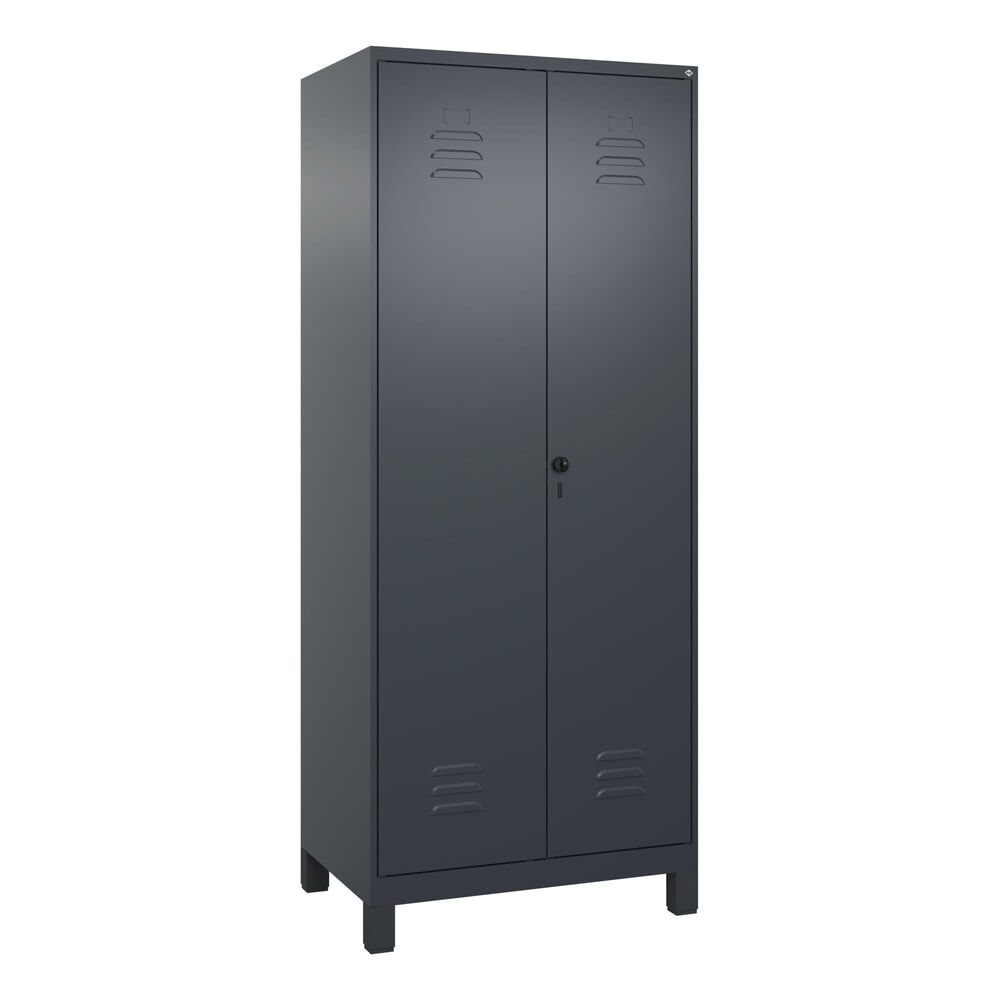 C+P Schwarz-Weiß-Spind Classic PLUS, Füße, 2 Abteile, HxBxT 1.950 x 800 x 500 mm, anthrazitgrau, anthrazitgrau, für Vorhängeschloss Produktabbildung Nr. 9: C+P Schwarz-Weiß-Spind Classic PLUS, Füße, 2 Abteile, HxBxT 1.950 x 800 x 500 mm, anthrazitgrau, anthrazitgrau, für Vorhängeschloss